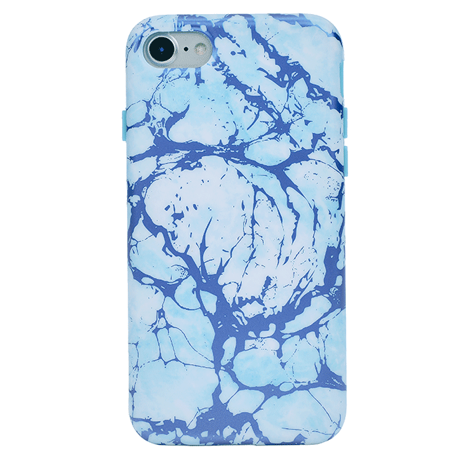 Ocean Blue Chrome Marble iPhone Case