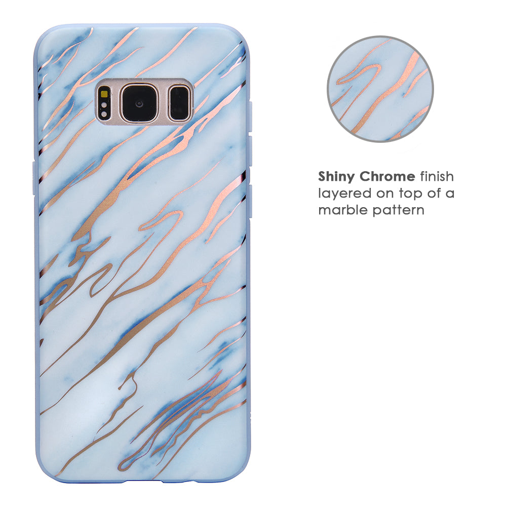 Sky Blue Rose Gold Chrome Samsung Galaxy Case