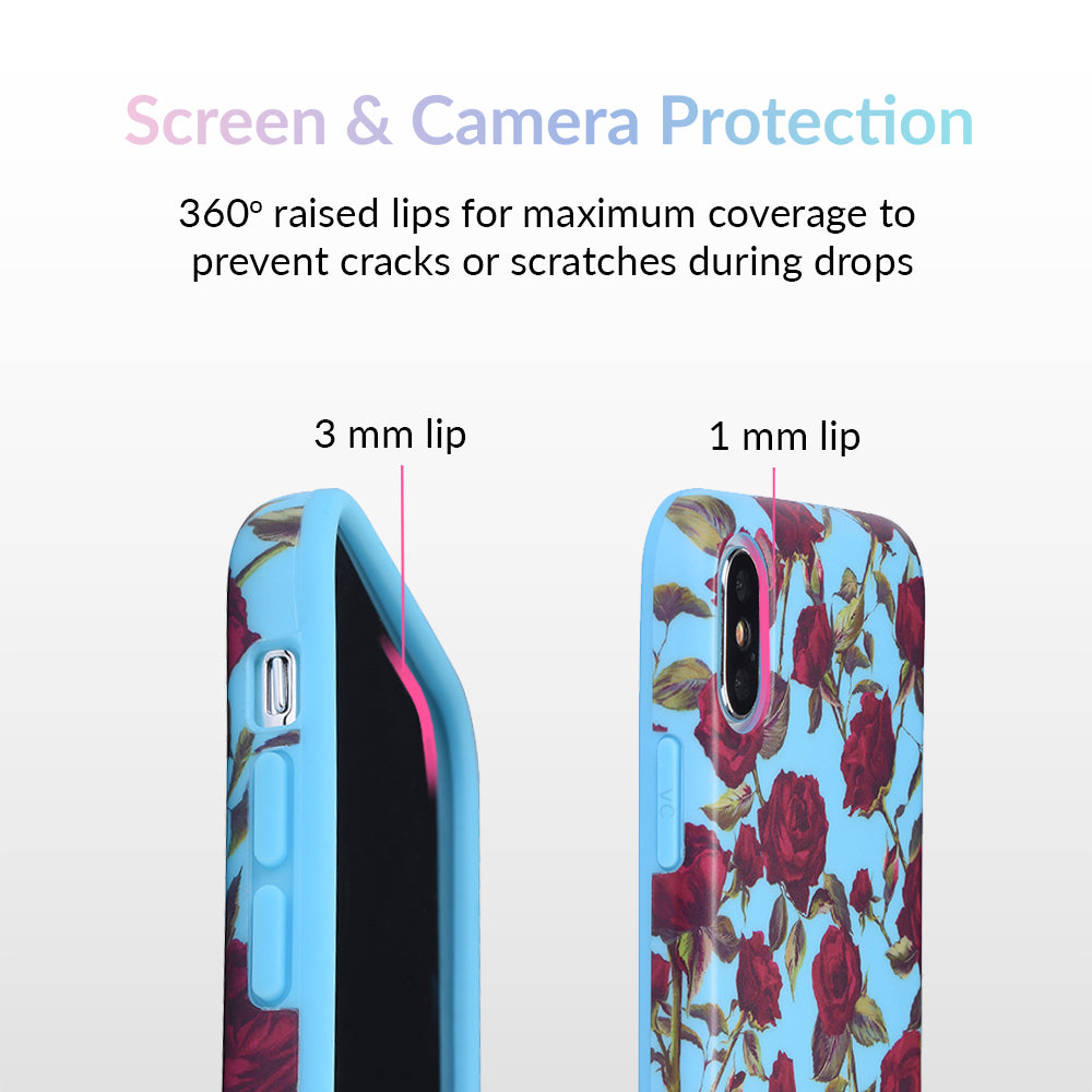 Blue Roses Floral iPhone Case