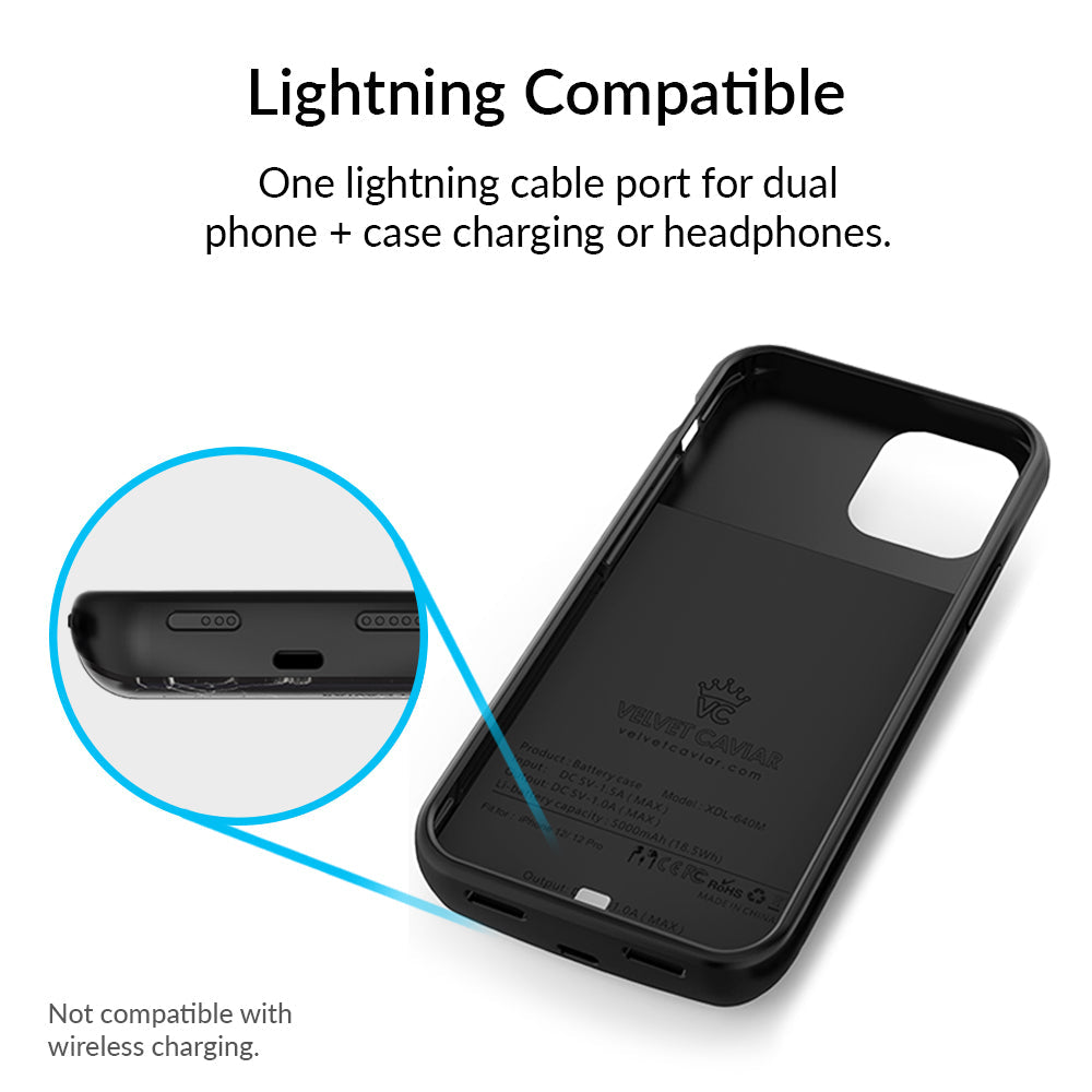 Black Marble iPhone Charging Case