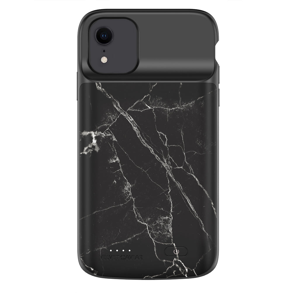 Black Marble iPhone Charging Case