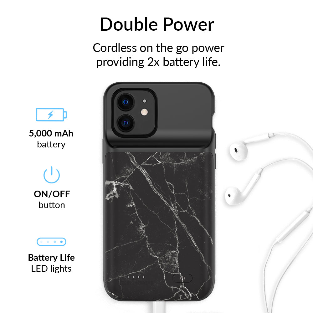 Black Marble iPhone Charging Case