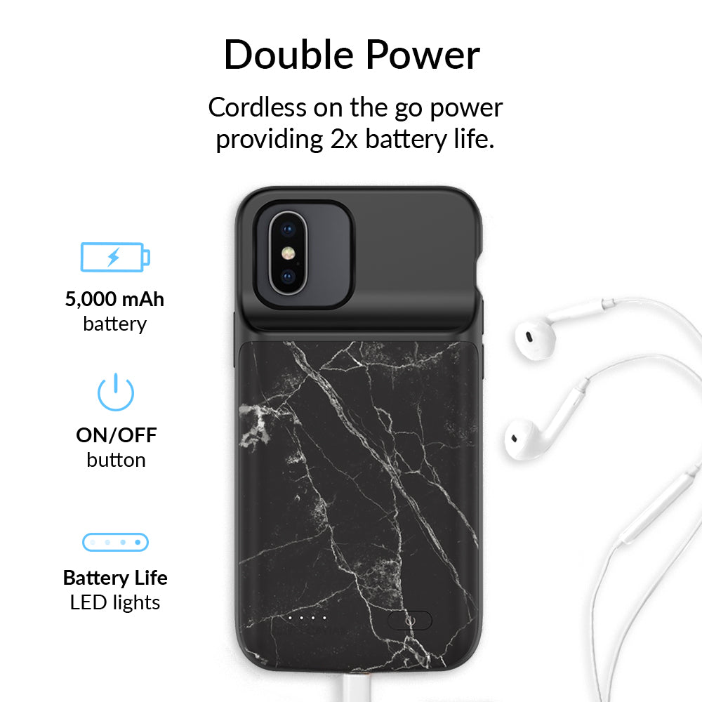 Black Marble iPhone Charging Case