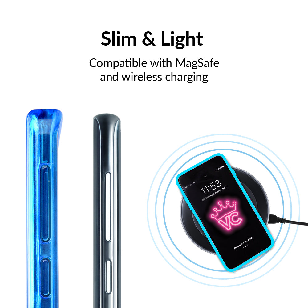 Neon Blue Clear Samsung Case