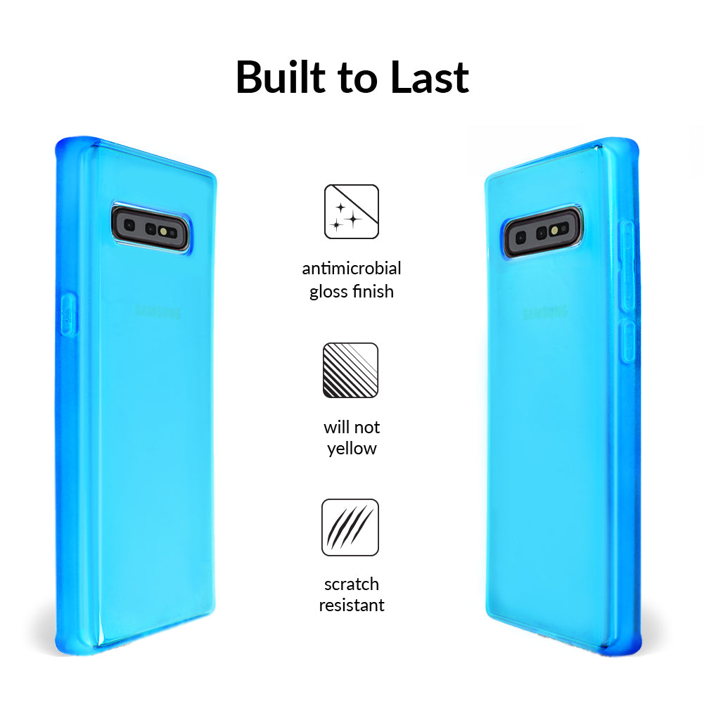 Neon Blue Clear Samsung Case