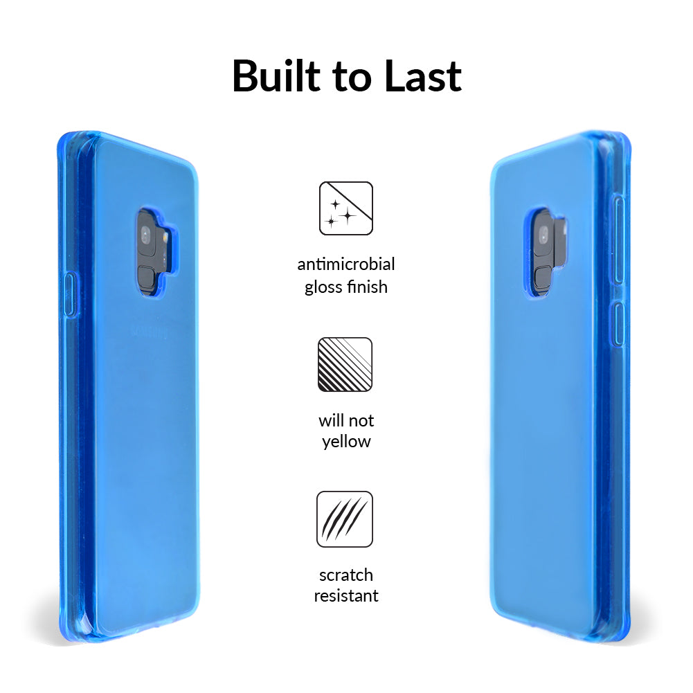 Neon Blue Clear Samsung Case