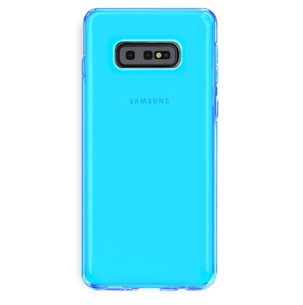 Neon Blue Clear Samsung Case