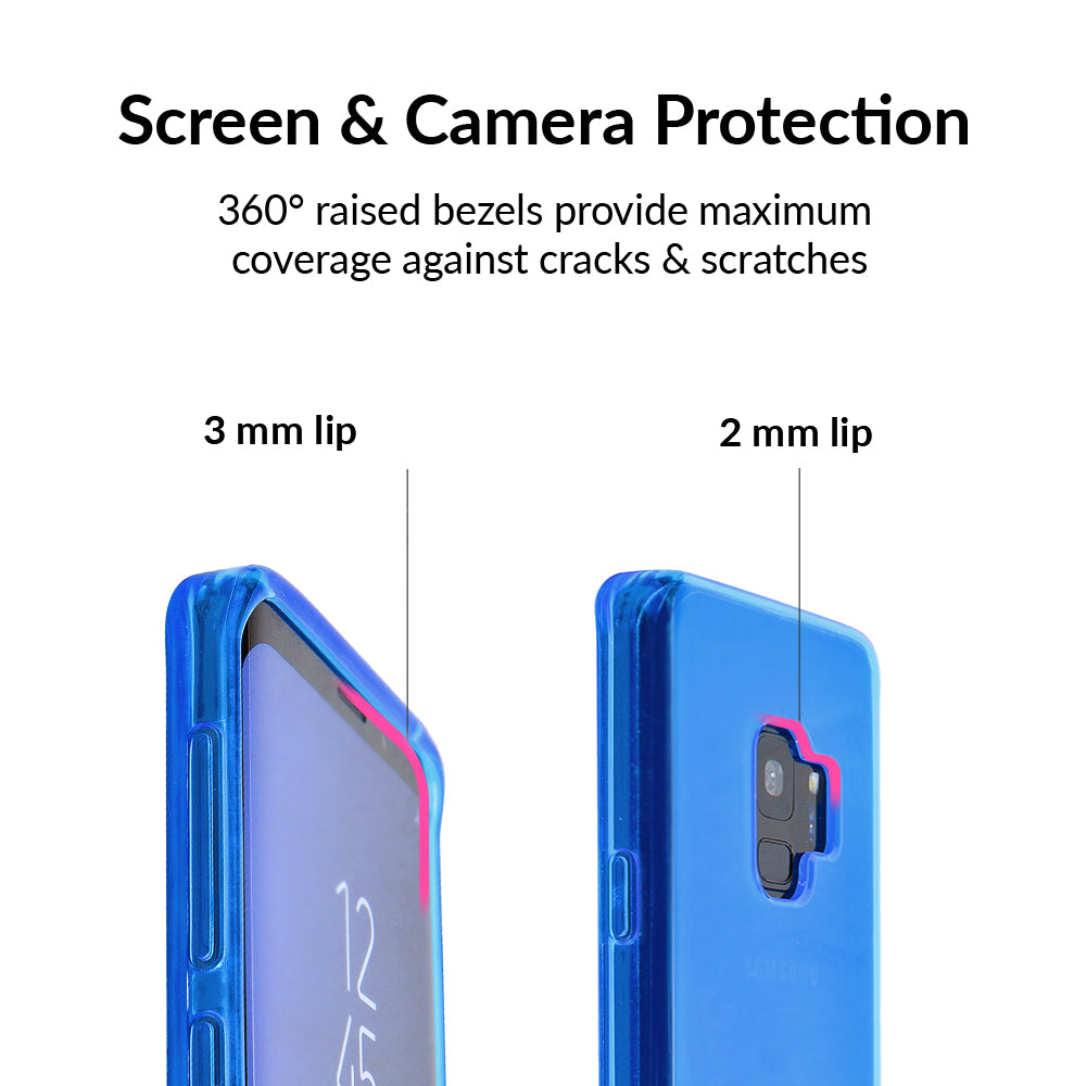 Neon Blue Clear Samsung Case