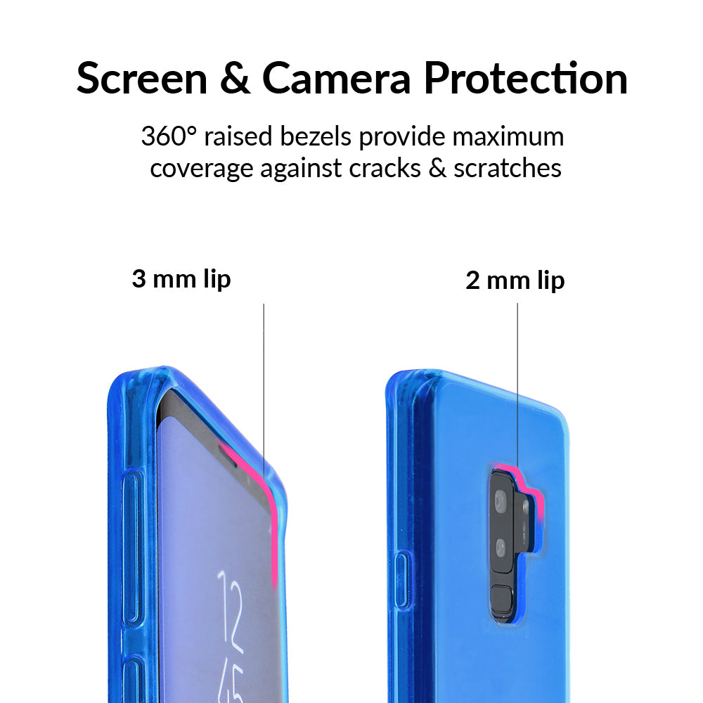Neon Blue Clear Samsung Case