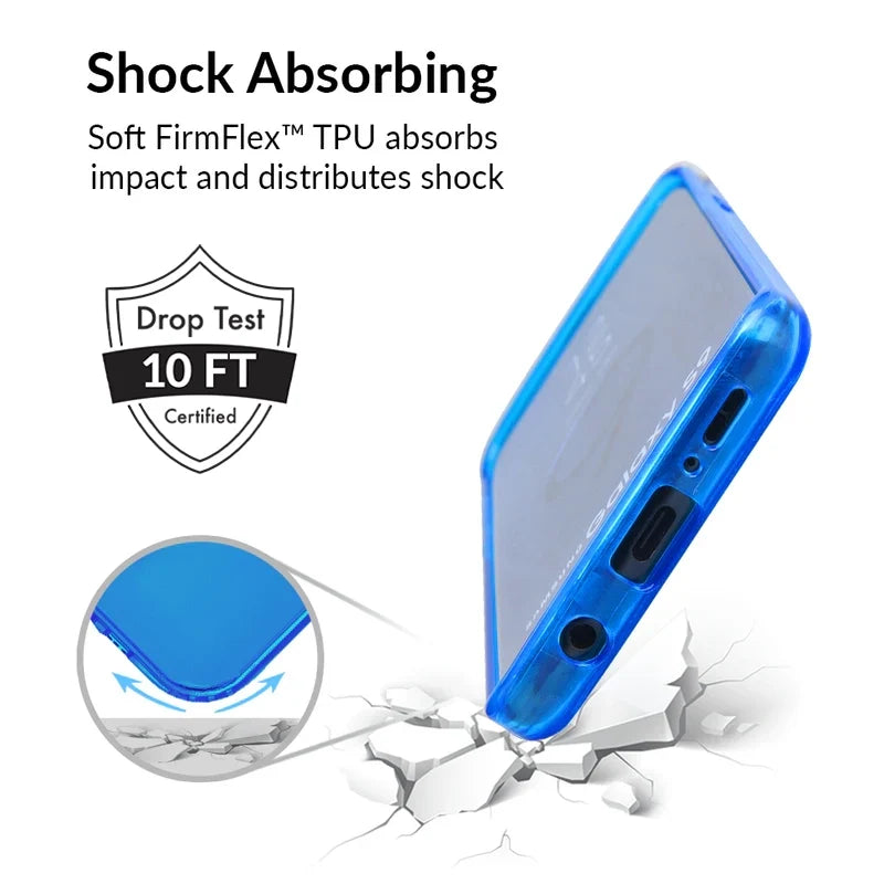 Neon Blue Clear Samsung Case