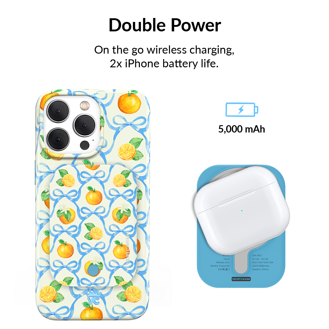 Orange Blossom Portable MagSafe Charger Power Pack