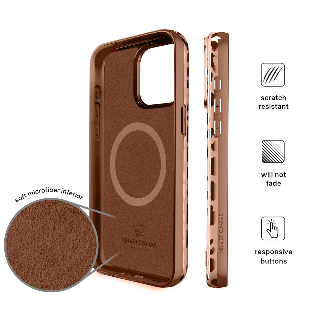 Bronze Chrome Leopard iPhone Case