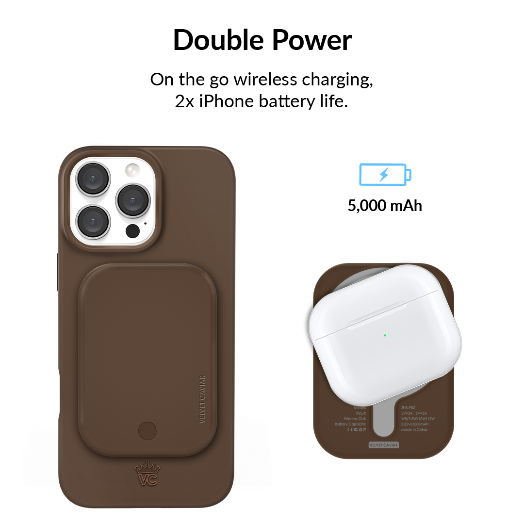 Espresso Brown Portable MagSafe Charger Power Pack