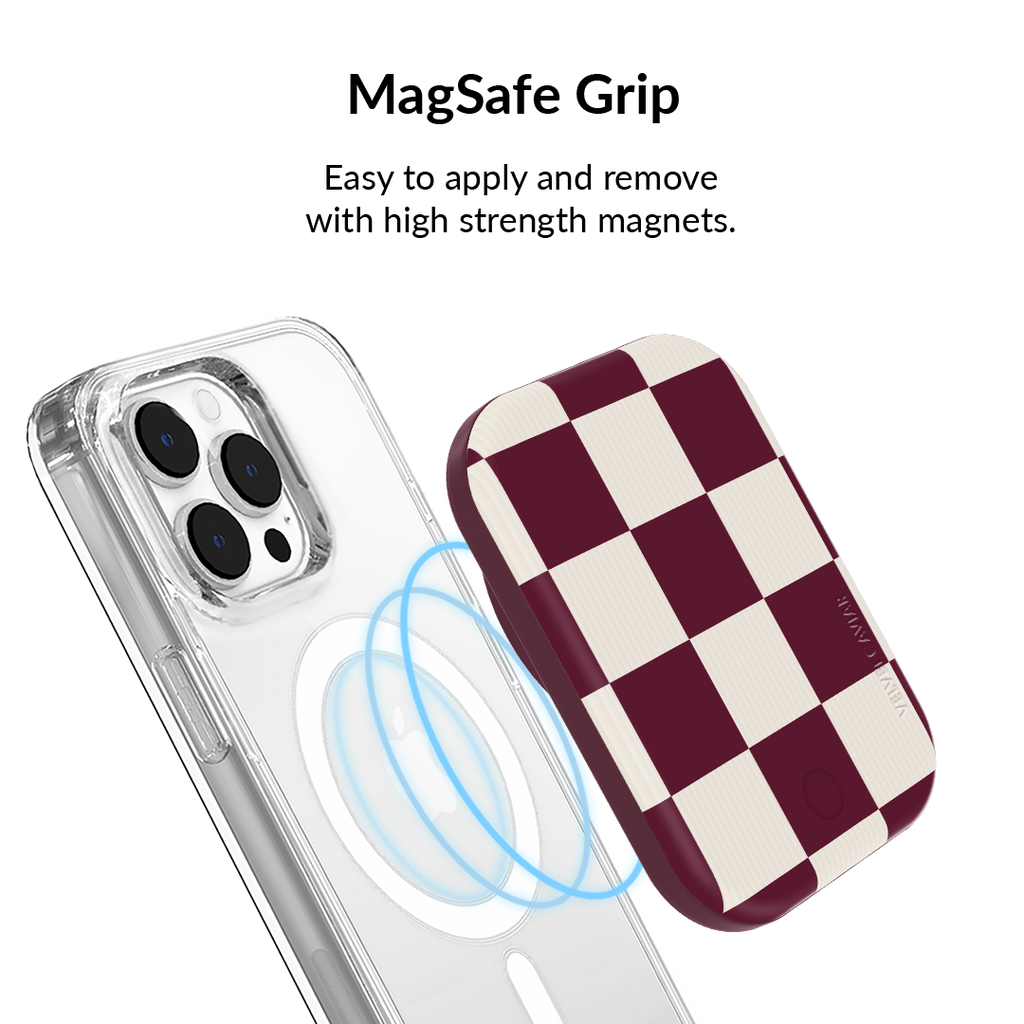 Burgundy Vibe Checker Portable MagSafe Charger Power Pack