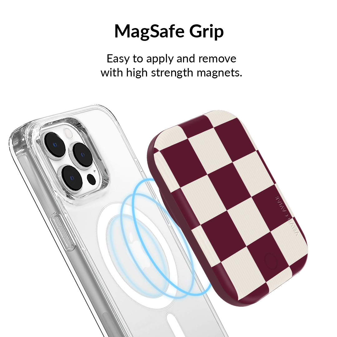 Burgundy Vibe Checker Portable MagSafe Charger Power Pack