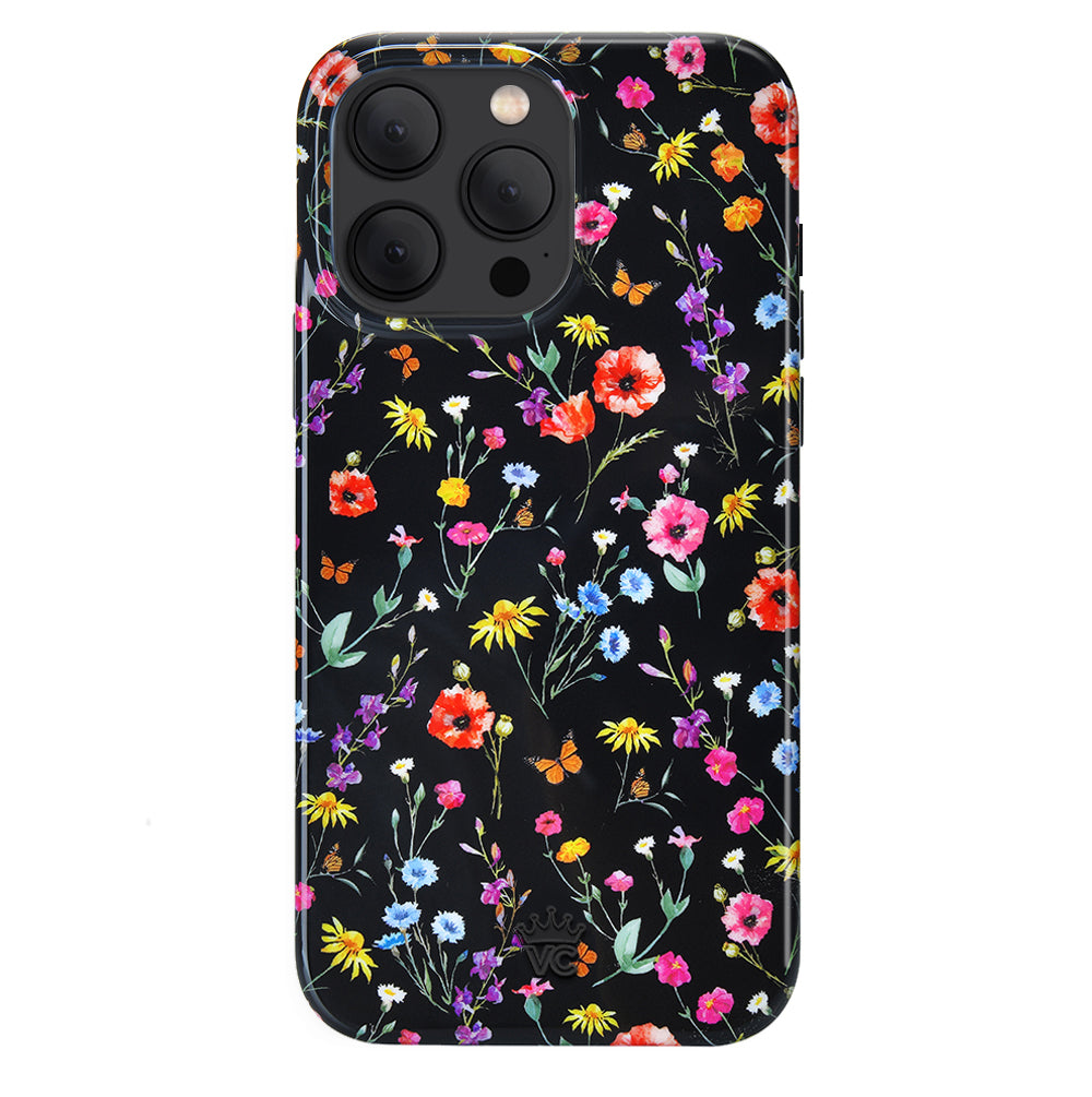 Black Wildflower iPhone Case