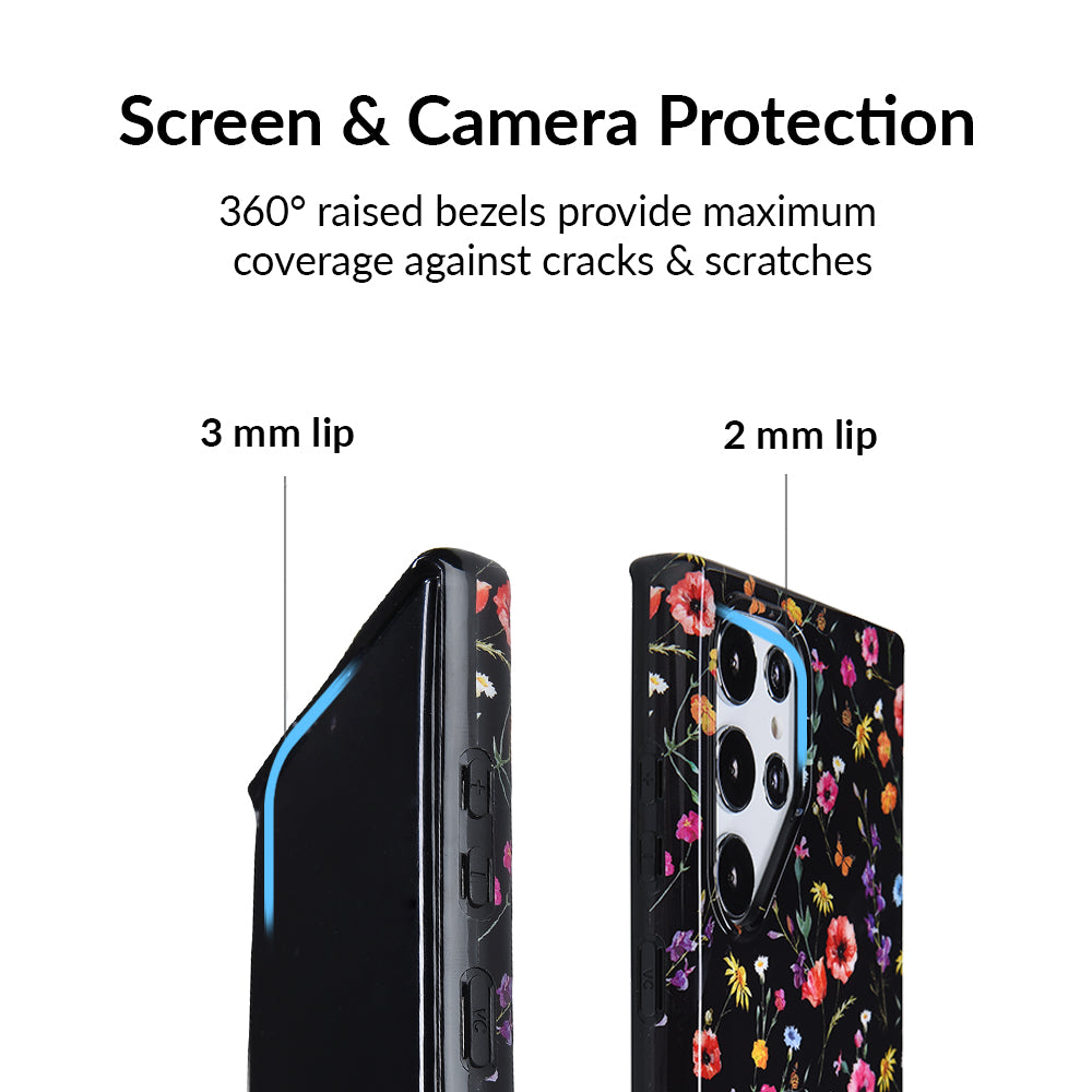 Black Wildflower Samsung Case