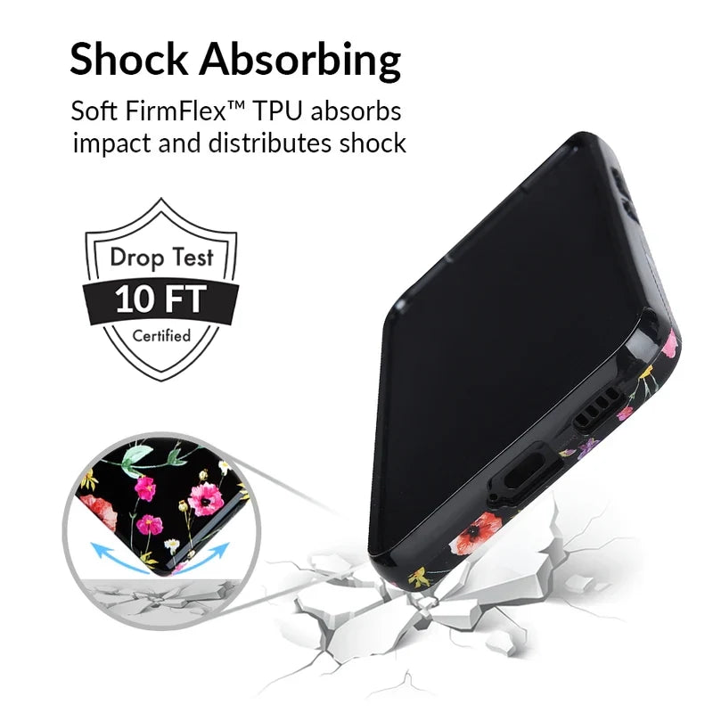 Black Wildflower Samsung Case