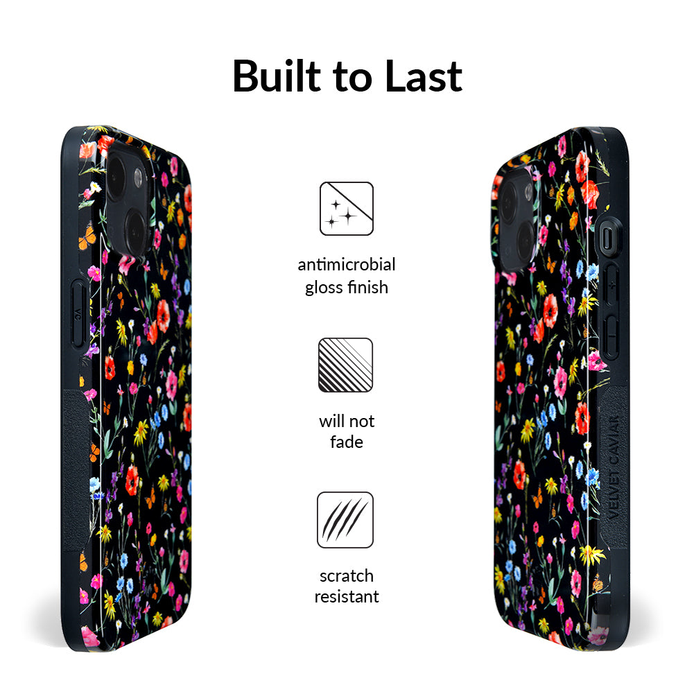 Black Wildflower iPhone Case