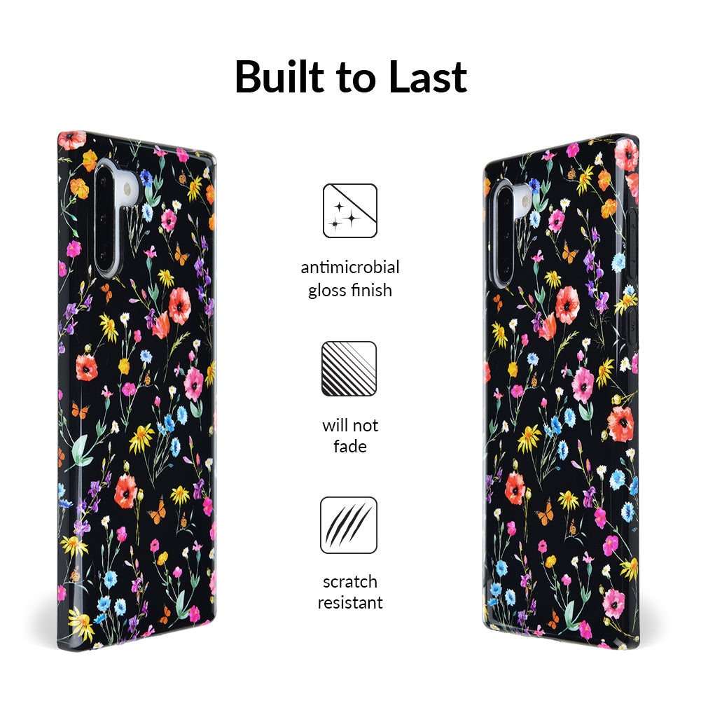 Black Wildflower Samsung Case