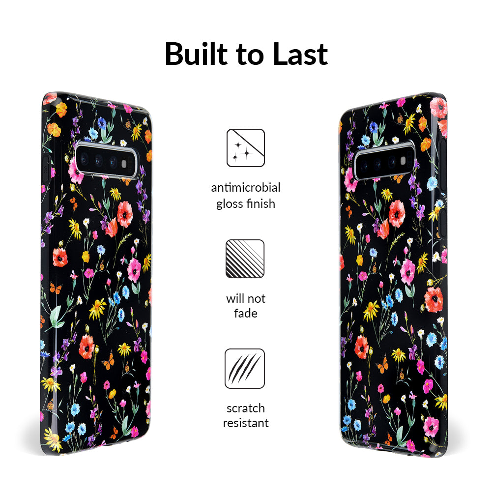 Black Wildflower Samsung Case