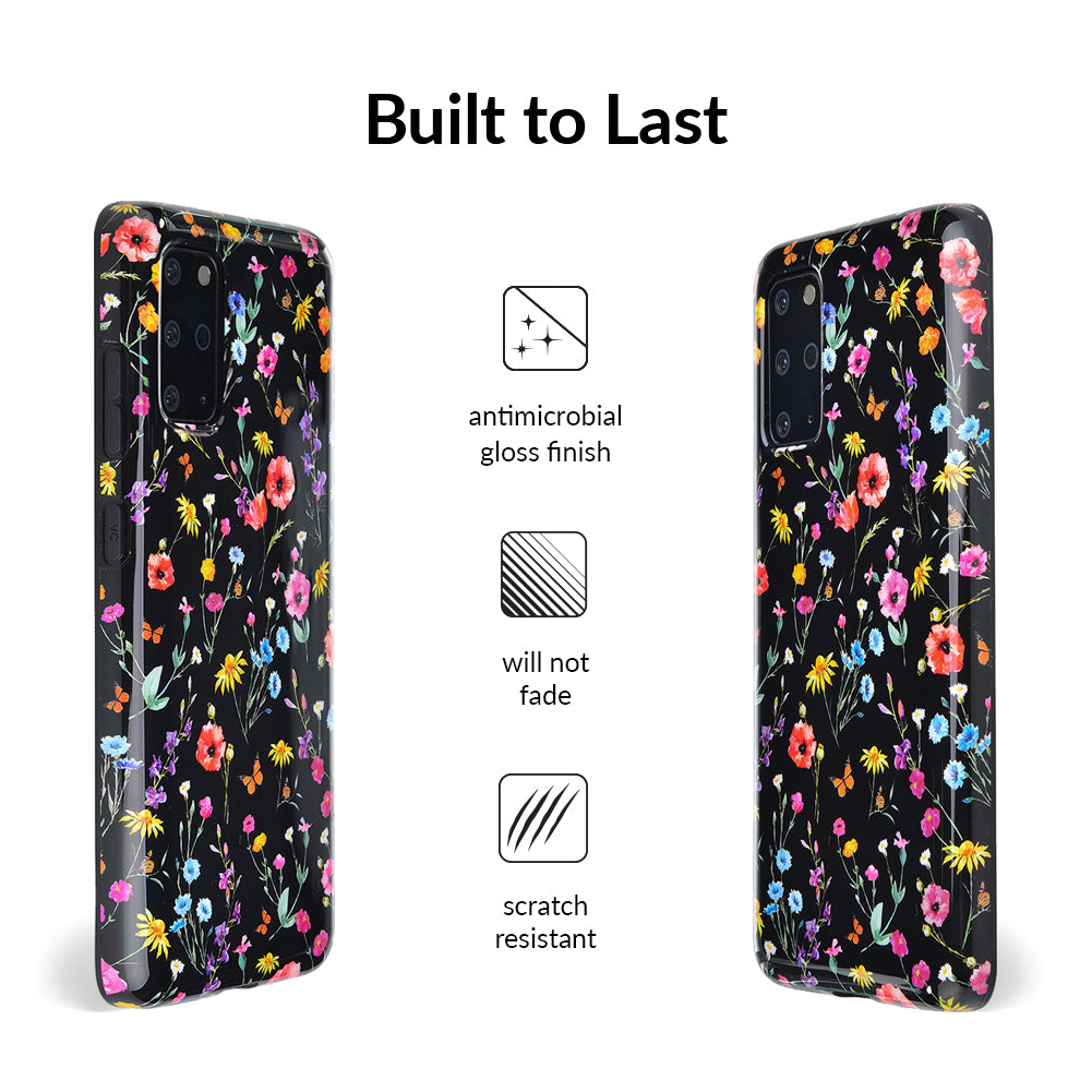 Black Wildflower Samsung Case