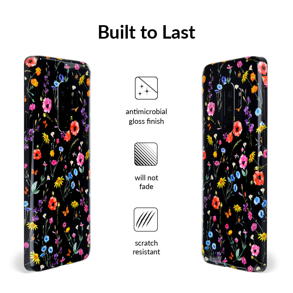 Black Wildflower Samsung Case