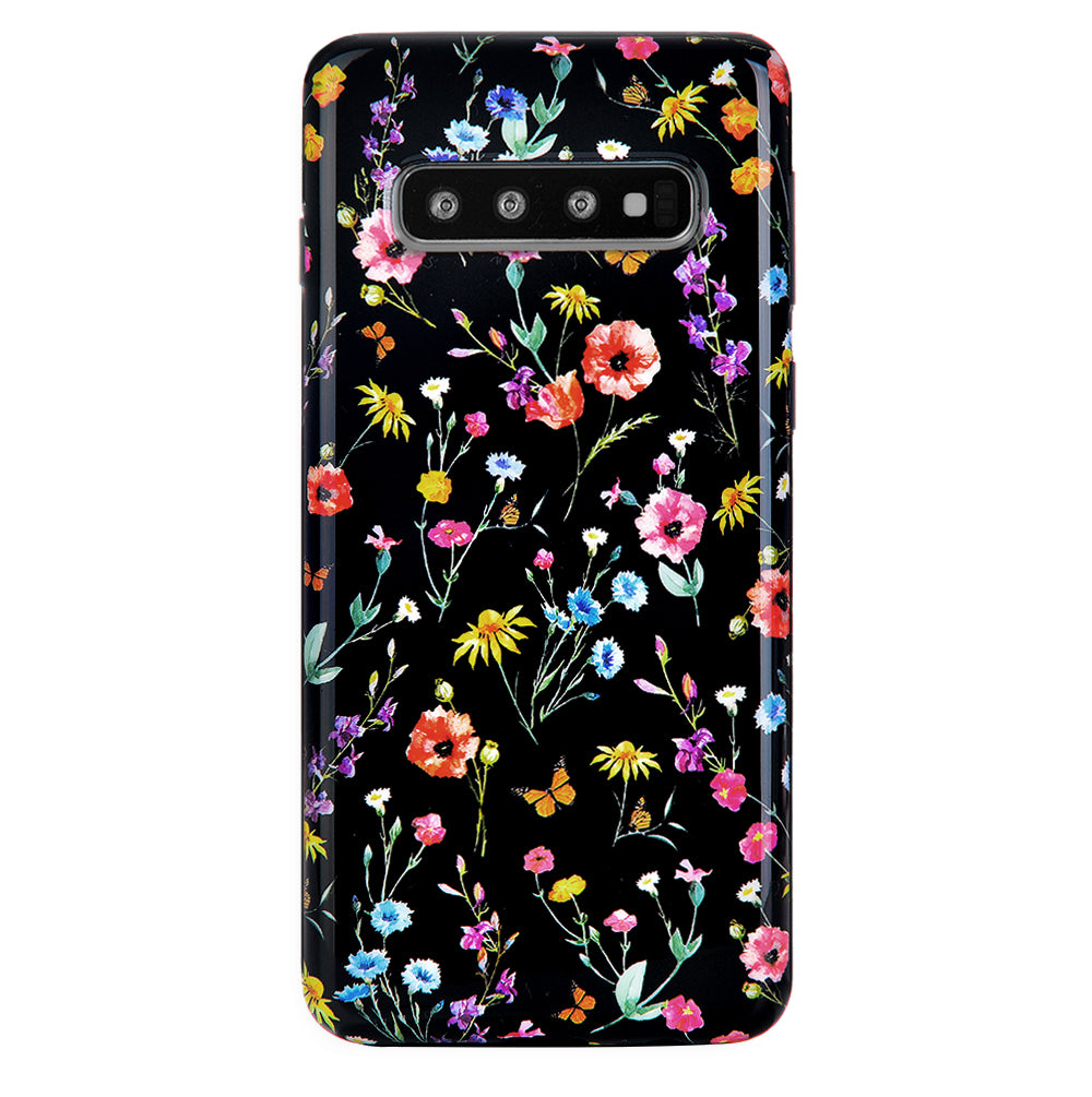 Black Wildflower Samsung Case