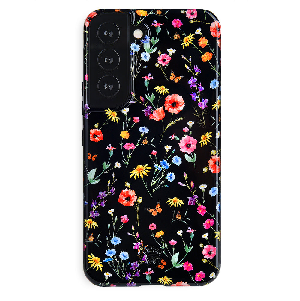 Black Wildflower Samsung Case
