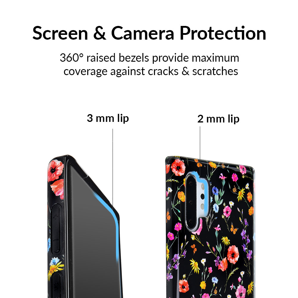 Black Wildflower Samsung Case