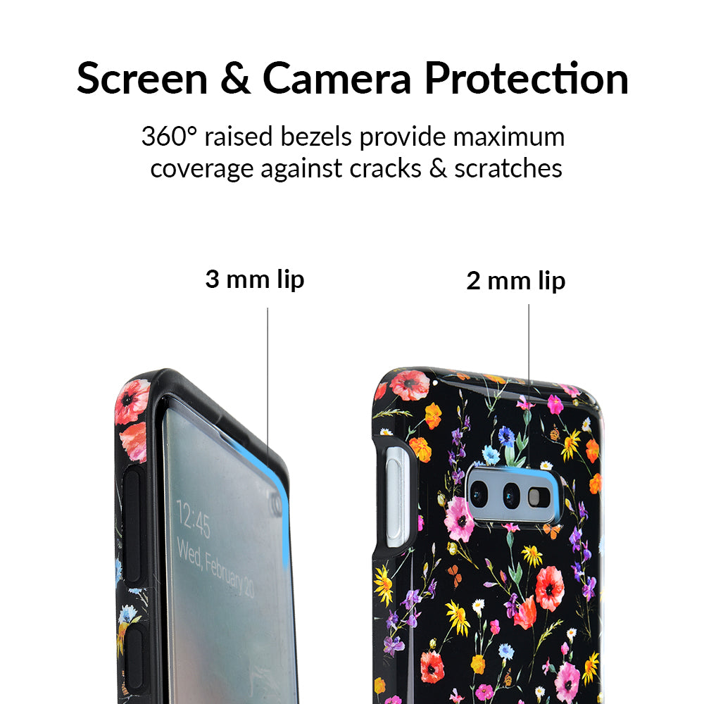 Black Wildflower Samsung Case
