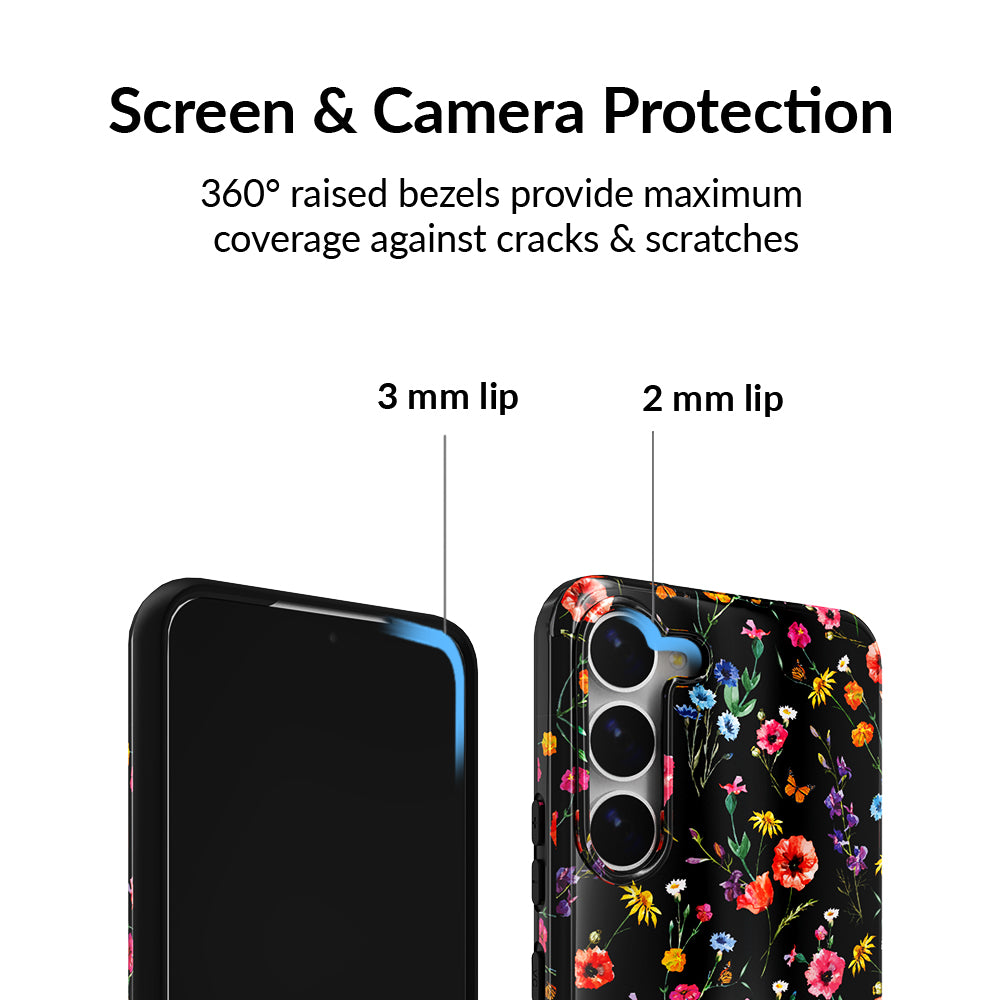 Black Wildflower Samsung Case