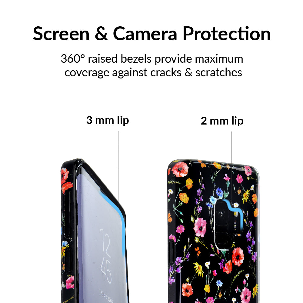 Black Wildflower Samsung Case