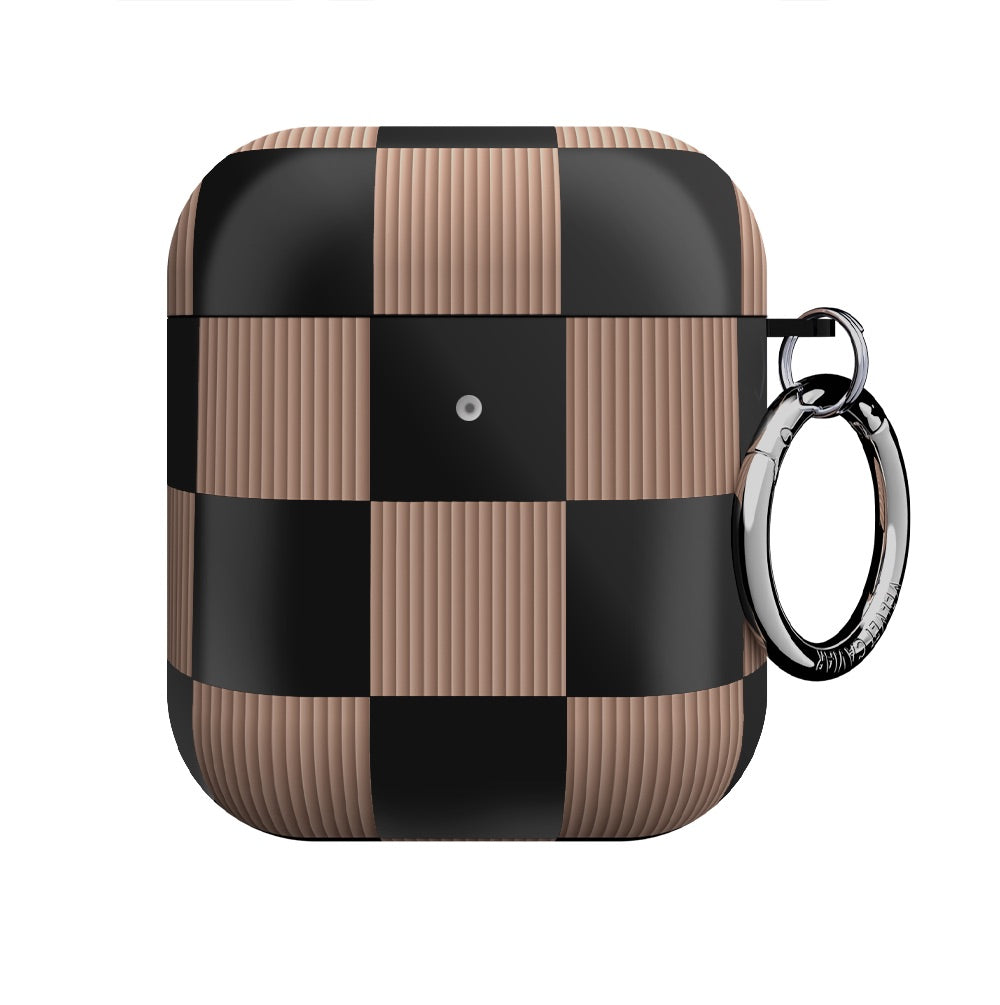 Mocha Vibe Checkered AirPod Case