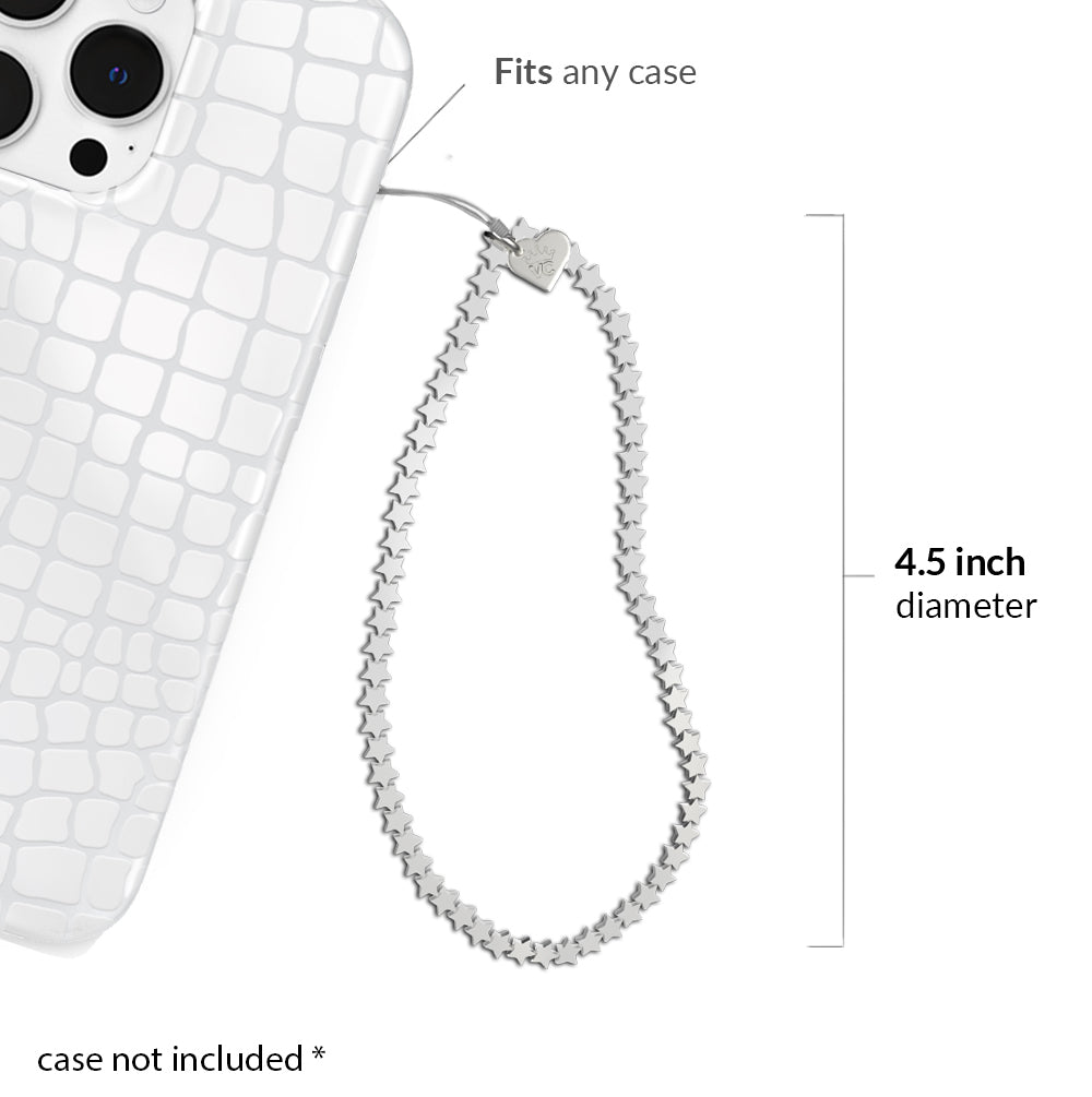 Silver Stars Phone Charm