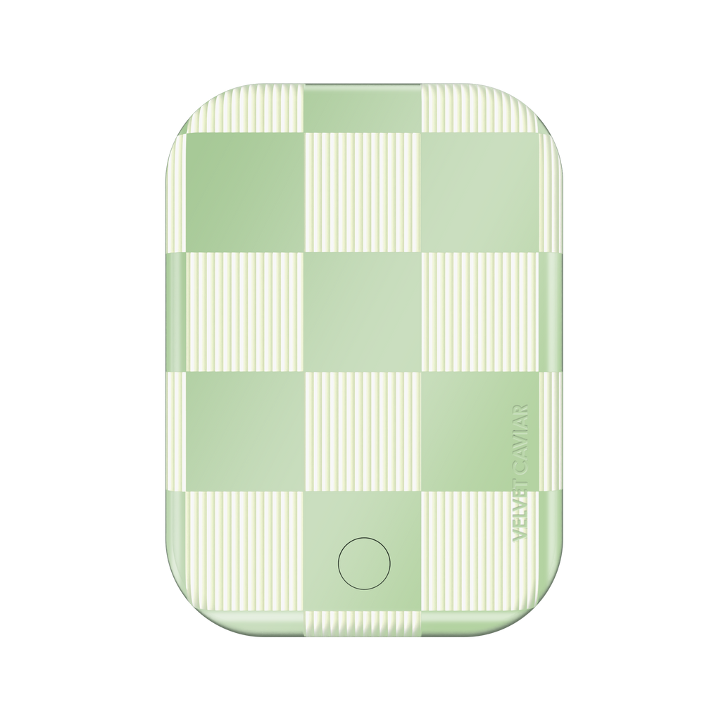 Pistachio Vibe Checkered Portable MagSafe Charger Power Pack
