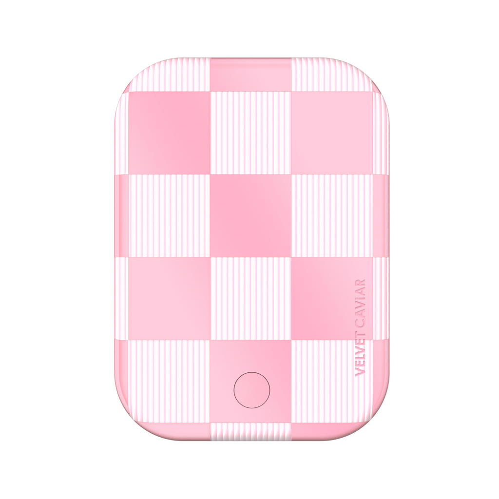 Pink Vibe Checkered Portable MagSafe Charger Power Pack