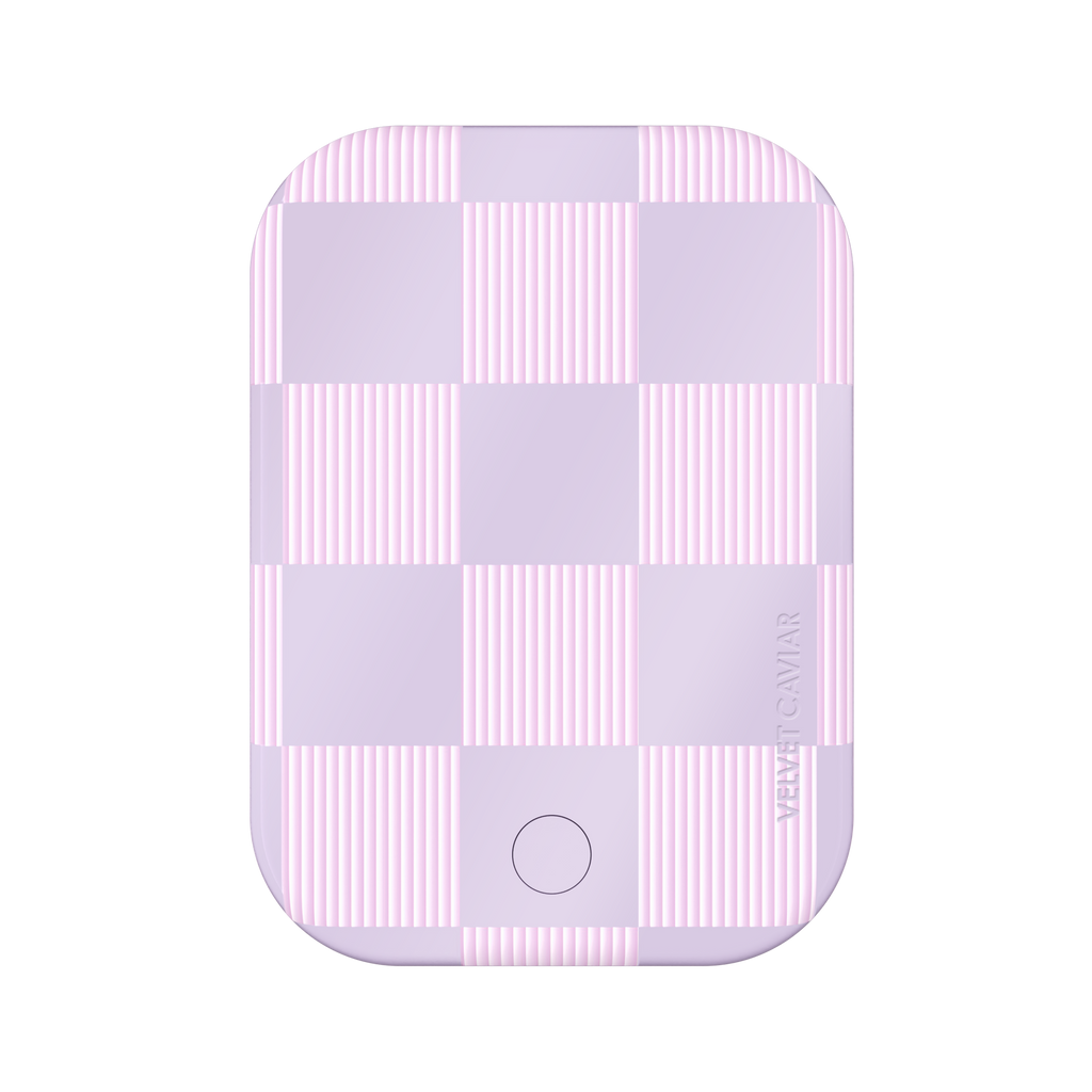 Lilac Vibe Checkered Portable MagSafe Charger Power Pack