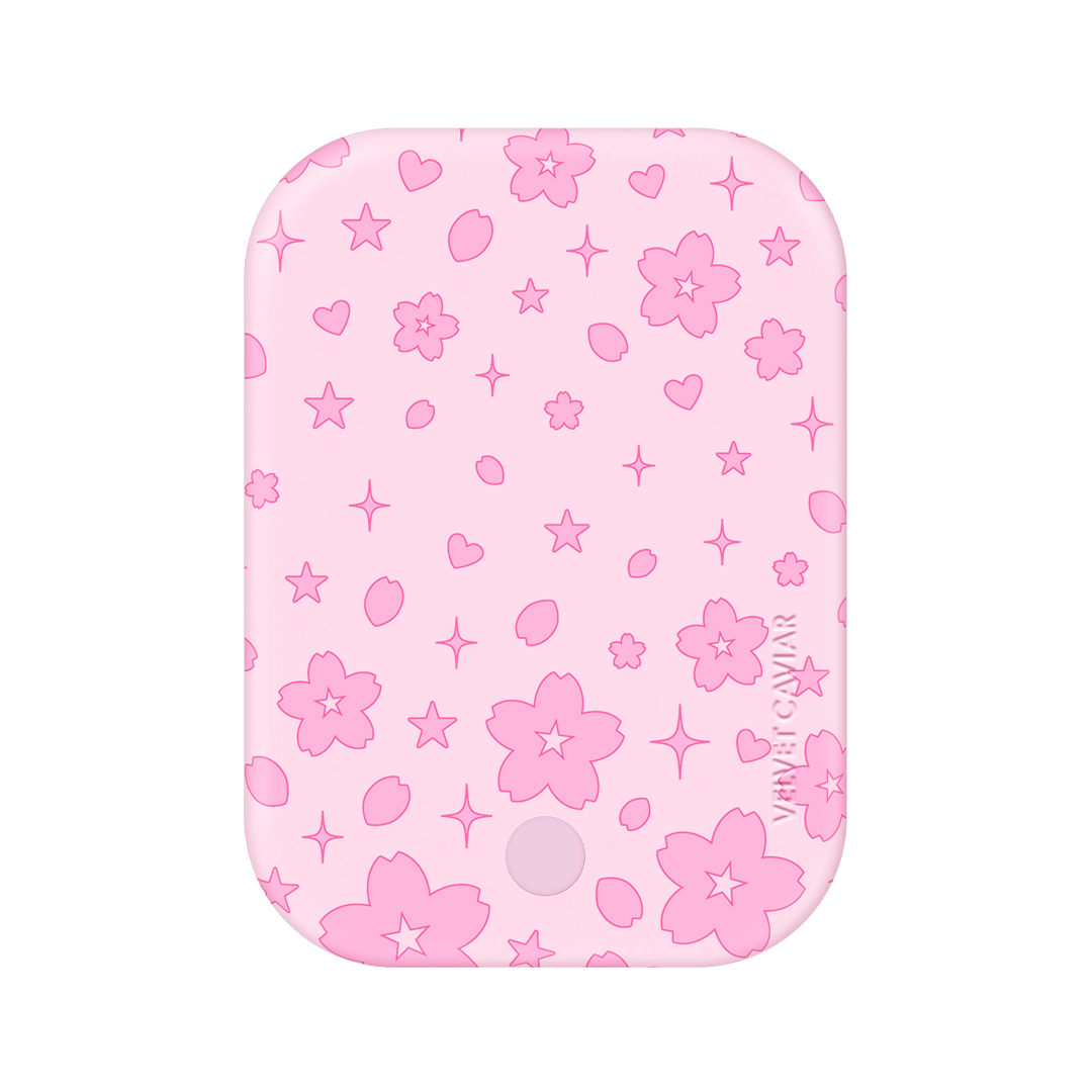 Pink Cherry Blossom Portable MagSafe Charger Power Pack