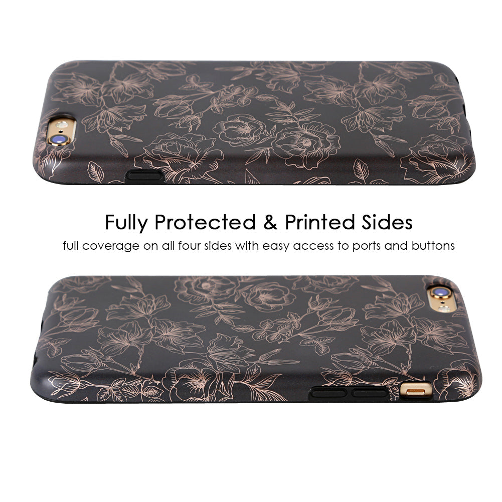 Floral Rose Gold Chrome iPhone Case