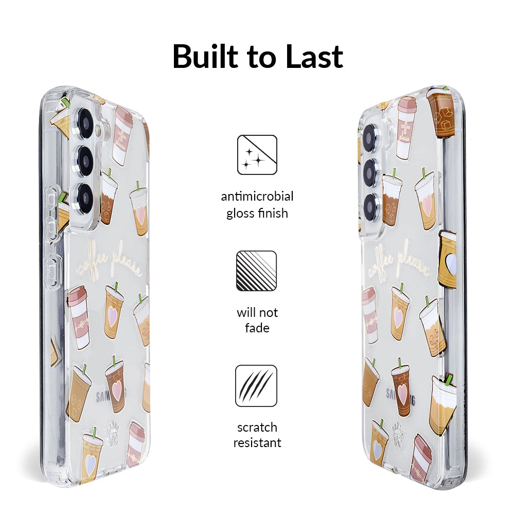 Coffee First Clear Samsung Galaxy Case