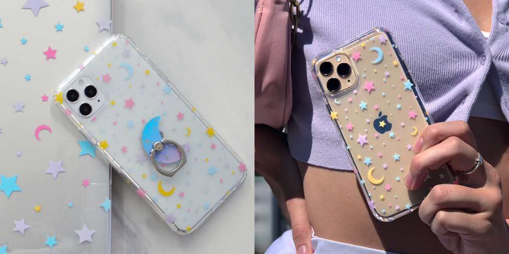 Pastel Starry Night Clear iPhone Case