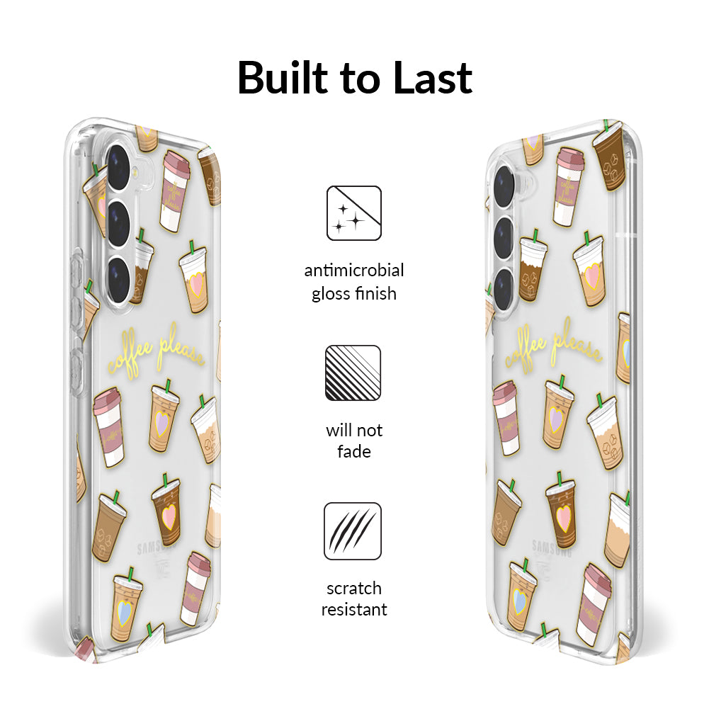 Coffee First Clear Samsung Galaxy Case