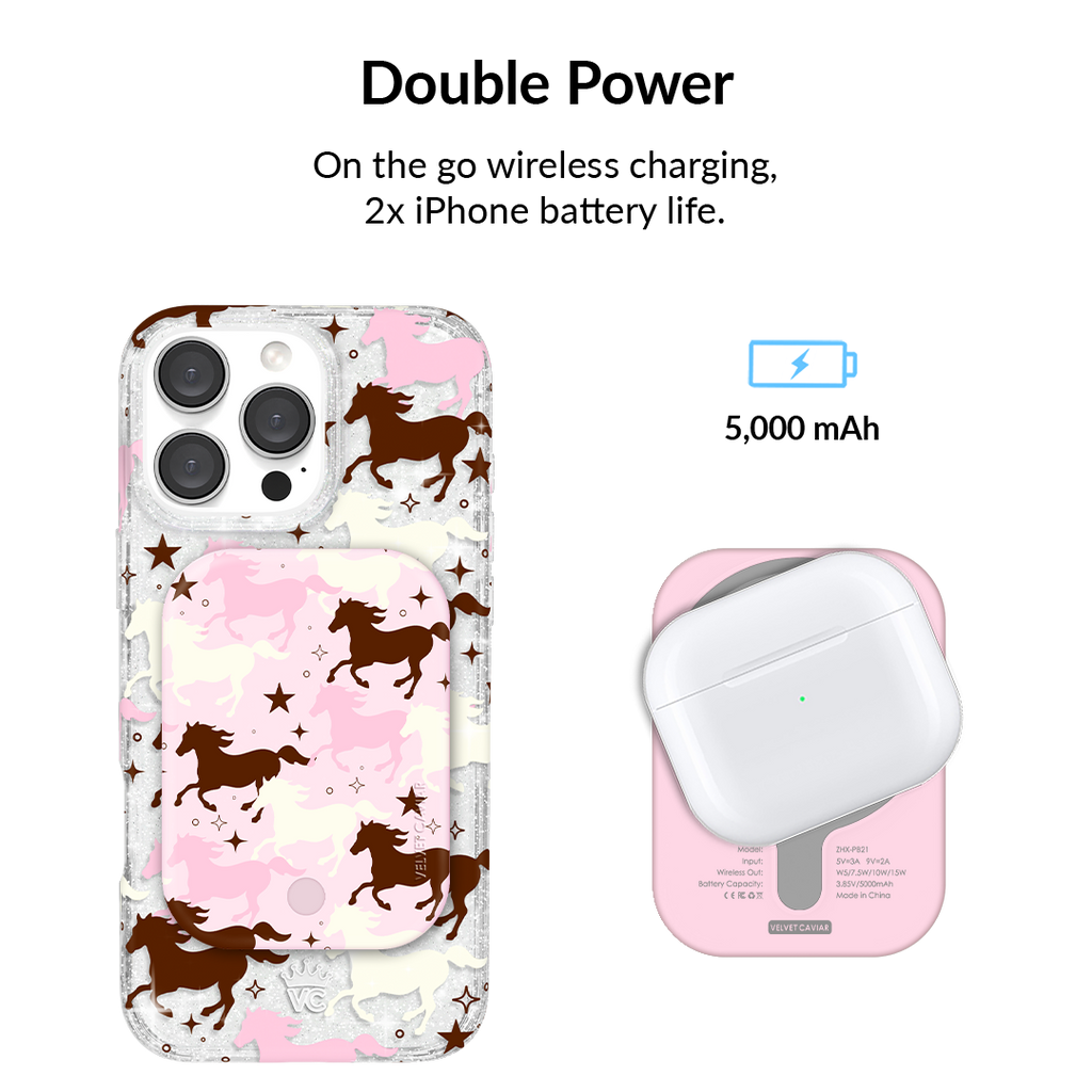 Pink Pony Portable MagSafe Charger Power Pack