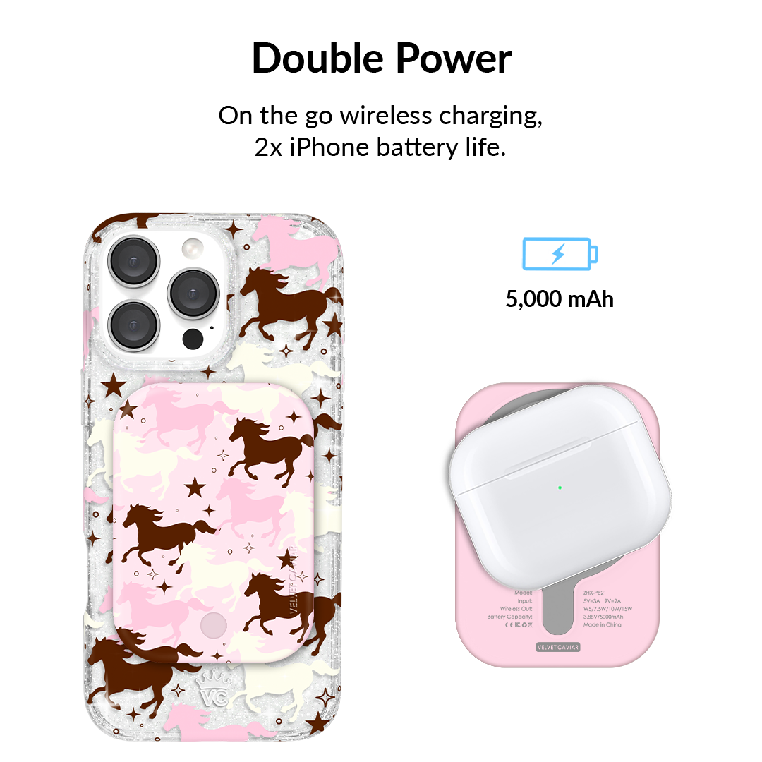 Pink Pony Portable MagSafe Charger Power Pack