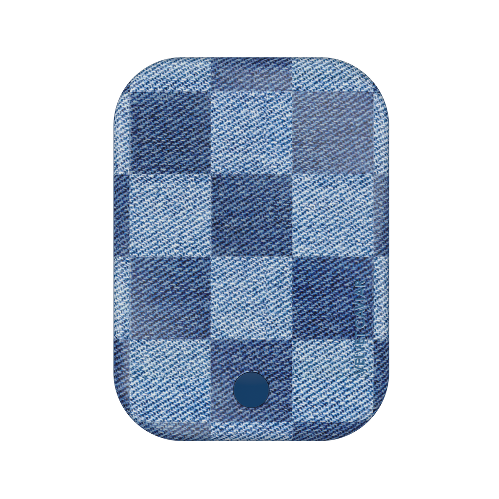 Denim Vibe Checkered Portable MagSafe Charger Power Pack