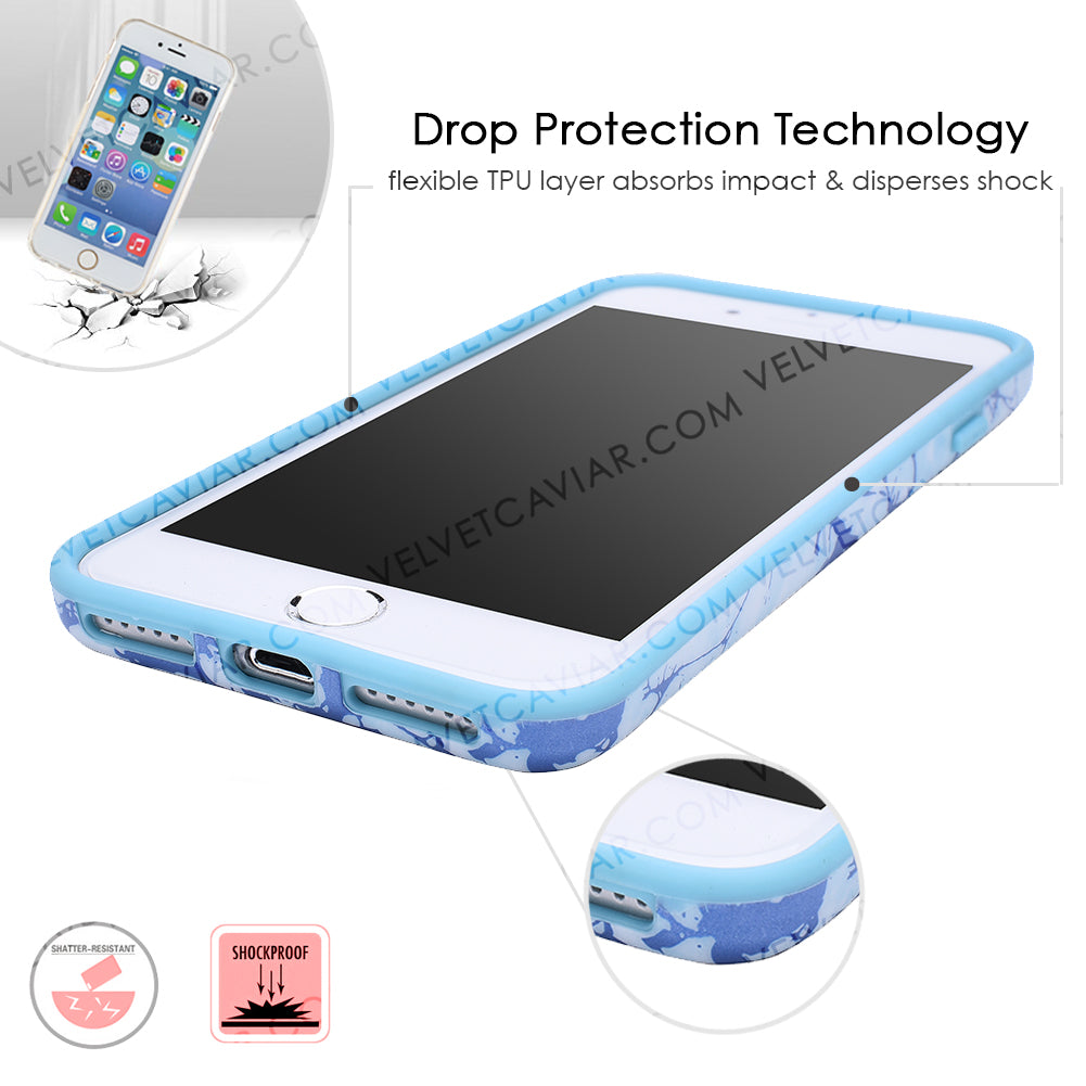 Ocean Blue Chrome Marble iPhone Case