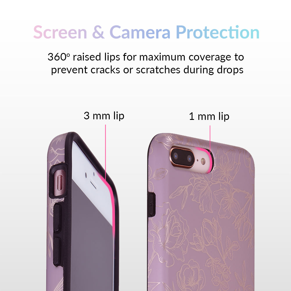 Dusty Rose Chrome Floral iPhone Case
