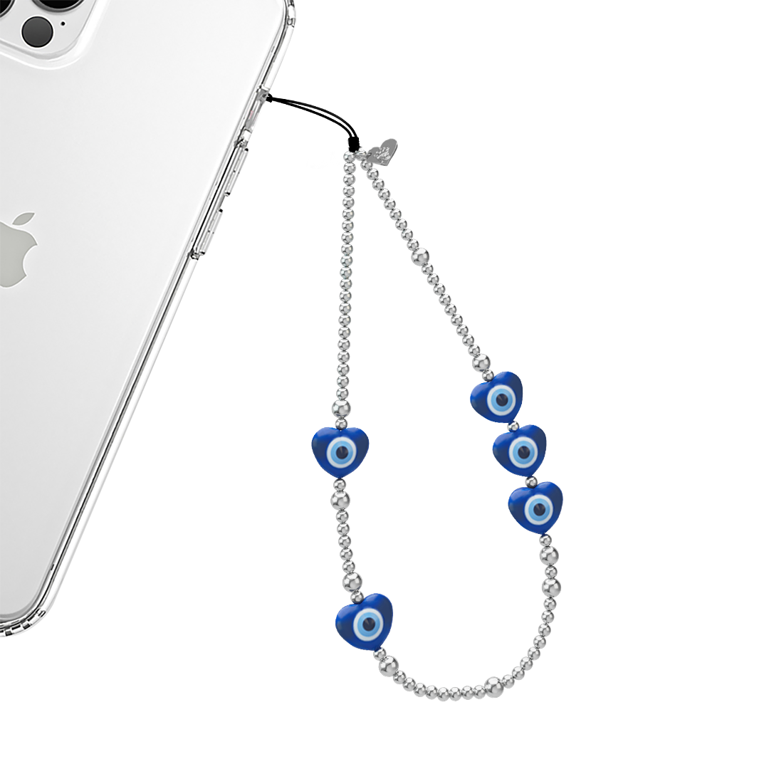 Evil Eye Heart Phone Charm