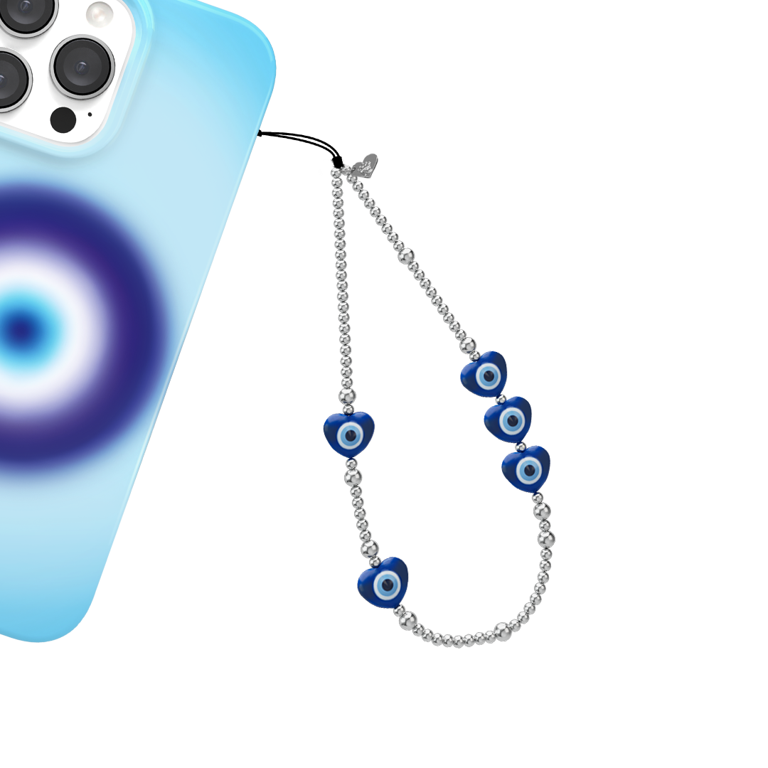 Evil Eye Heart Phone Charm